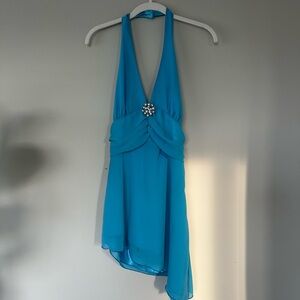Elegant Blue Halter Top